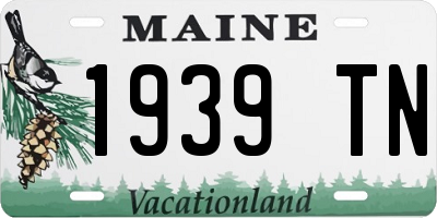 ME license plate 1939TN