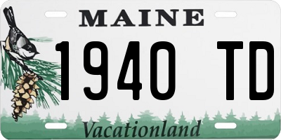 ME license plate 1940TD