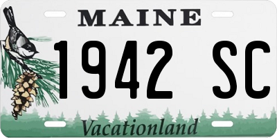 ME license plate 1942SC
