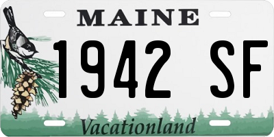 ME license plate 1942SF