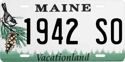 ME license plate 1942SO