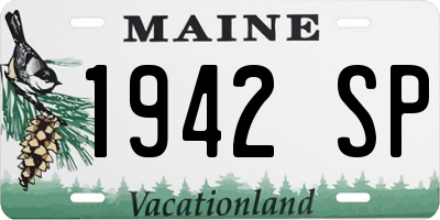 ME license plate 1942SP