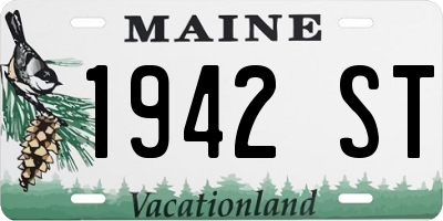 ME license plate 1942ST