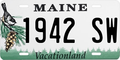 ME license plate 1942SW