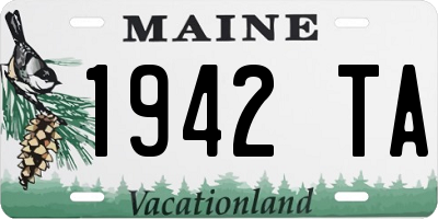 ME license plate 1942TA