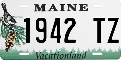 ME license plate 1942TZ