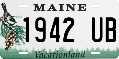 ME license plate 1942UB