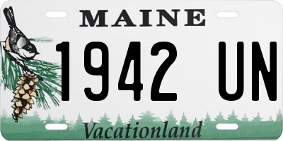 ME license plate 1942UN