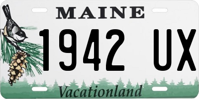 ME license plate 1942UX