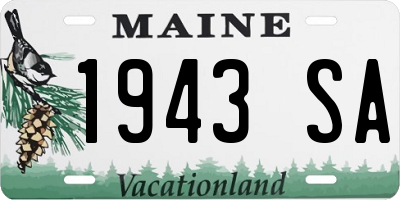 ME license plate 1943SA