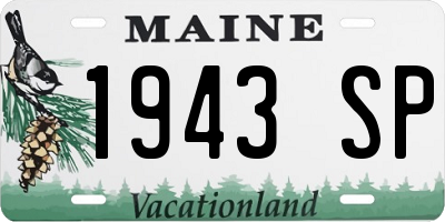 ME license plate 1943SP