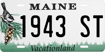 ME license plate 1943ST