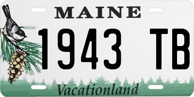 ME license plate 1943TB