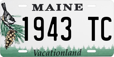 ME license plate 1943TC