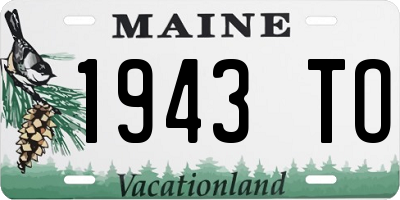 ME license plate 1943TO