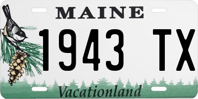 ME license plate 1943TX