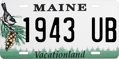 ME license plate 1943UB