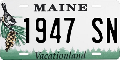 ME license plate 1947SN
