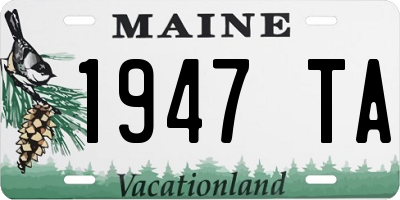 ME license plate 1947TA