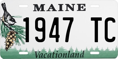 ME license plate 1947TC