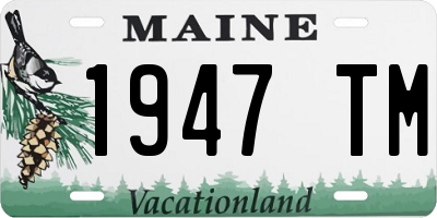 ME license plate 1947TM