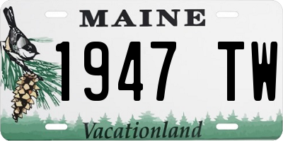 ME license plate 1947TW