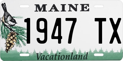 ME license plate 1947TX