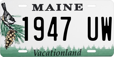 ME license plate 1947UW