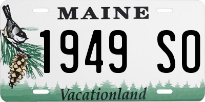 ME license plate 1949SO
