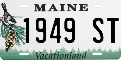 ME license plate 1949ST