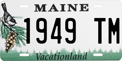 ME license plate 1949TM