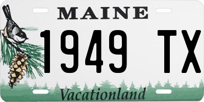 ME license plate 1949TX