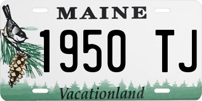 ME license plate 1950TJ