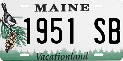 ME license plate 1951SB