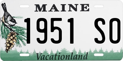 ME license plate 1951SO