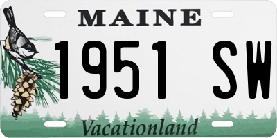 ME license plate 1951SW