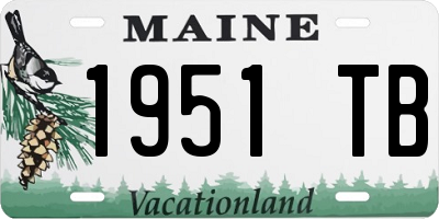 ME license plate 1951TB