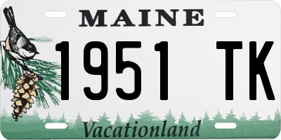 ME license plate 1951TK