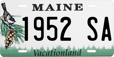 ME license plate 1952SA