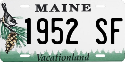 ME license plate 1952SF