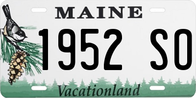 ME license plate 1952SO