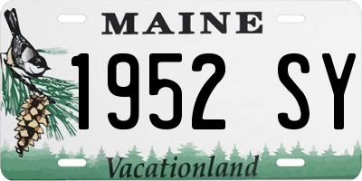 ME license plate 1952SY