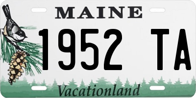 ME license plate 1952TA