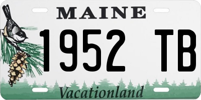 ME license plate 1952TB