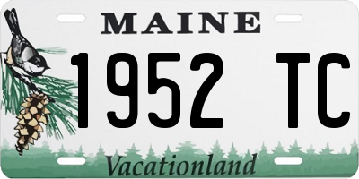 ME license plate 1952TC