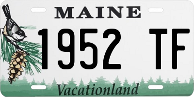 ME license plate 1952TF