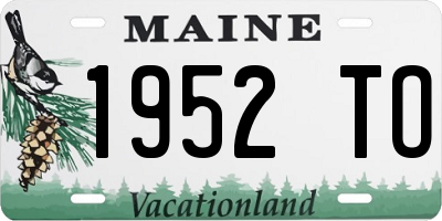 ME license plate 1952TO
