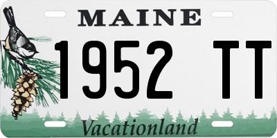 ME license plate 1952TT
