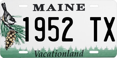 ME license plate 1952TX