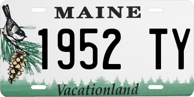 ME license plate 1952TY